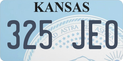 KS license plate 325JEO