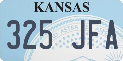 KS license plate 325JFA