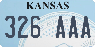 KS license plate 326AAA