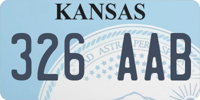 KS license plate 326AAB