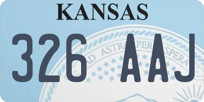 KS license plate 326AAJ