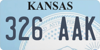 KS license plate 326AAK