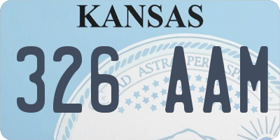 KS license plate 326AAM