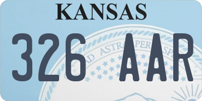 KS license plate 326AAR