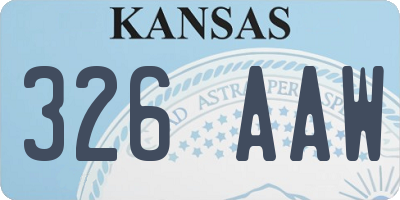 KS license plate 326AAW
