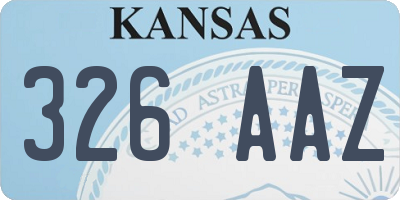 KS license plate 326AAZ