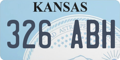KS license plate 326ABH