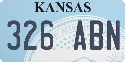 KS license plate 326ABN