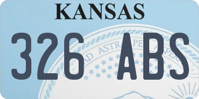 KS license plate 326ABS