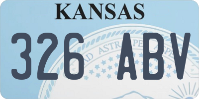 KS license plate 326ABV