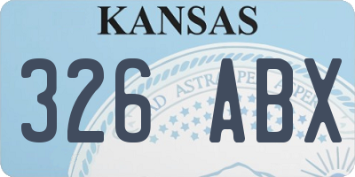 KS license plate 326ABX