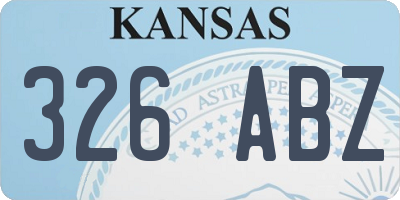KS license plate 326ABZ