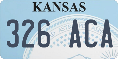 KS license plate 326ACA