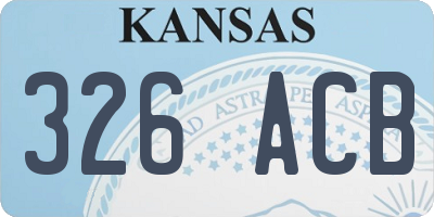 KS license plate 326ACB