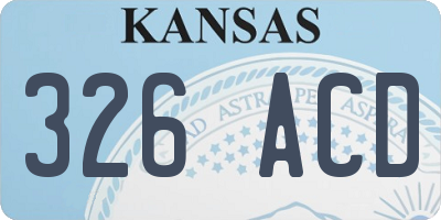 KS license plate 326ACD