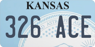 KS license plate 326ACE