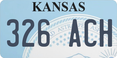 KS license plate 326ACH