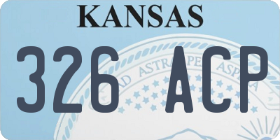 KS license plate 326ACP
