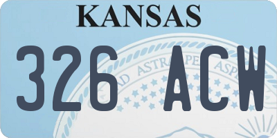 KS license plate 326ACW
