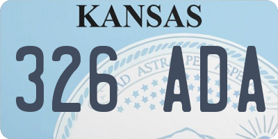 KS license plate 326ADA