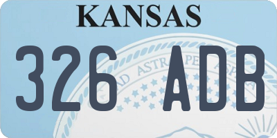 KS license plate 326ADB