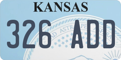 KS license plate 326ADD