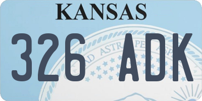 KS license plate 326ADK