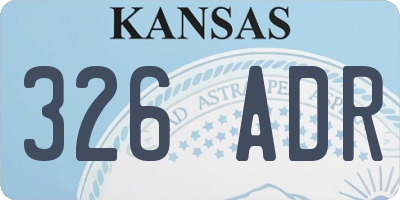 KS license plate 326ADR