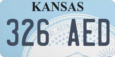 KS license plate 326AED