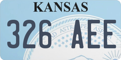 KS license plate 326AEE