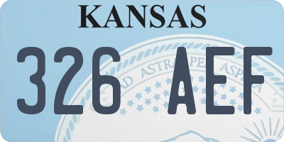 KS license plate 326AEF