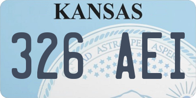 KS license plate 326AEI
