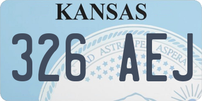 KS license plate 326AEJ