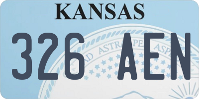 KS license plate 326AEN