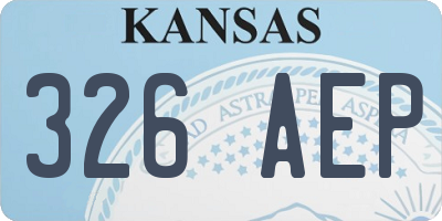 KS license plate 326AEP