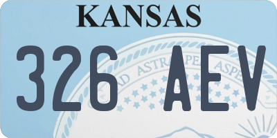 KS license plate 326AEV