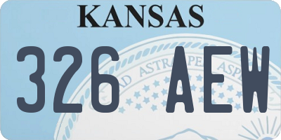 KS license plate 326AEW
