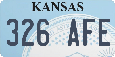 KS license plate 326AFE