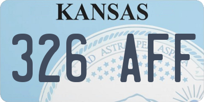 KS license plate 326AFF