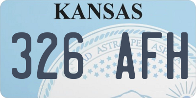 KS license plate 326AFH