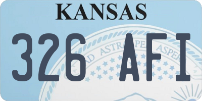 KS license plate 326AFI