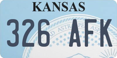 KS license plate 326AFK