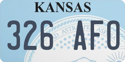 KS license plate 326AFO