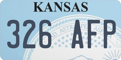 KS license plate 326AFP