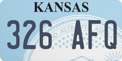 KS license plate 326AFQ
