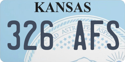 KS license plate 326AFS