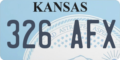 KS license plate 326AFX