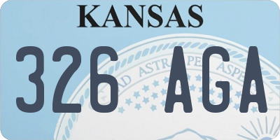 KS license plate 326AGA