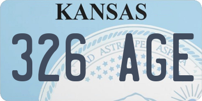 KS license plate 326AGE