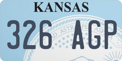 KS license plate 326AGP